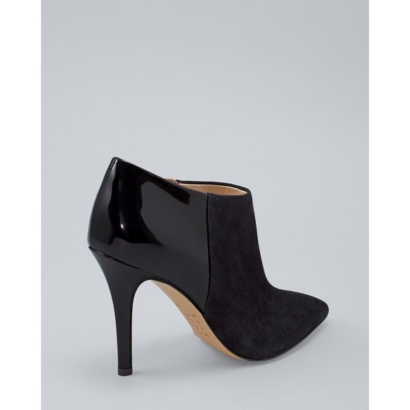 White House Black Market Eliza Suede & Patent Booties Womens Black Size 9 - Picture 3 of 9